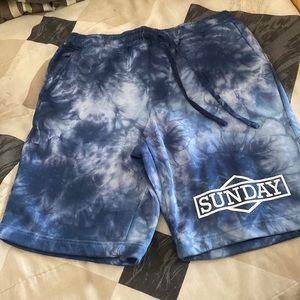 SUNDAY CORNERSTONE SWEAT SHORTS Tie-Dye Navy